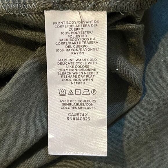 Loft Women's Ruffle Tank Blouse Sleeveless‎ Top Casual Summer Olive Green Petite - Picture 6 of 8